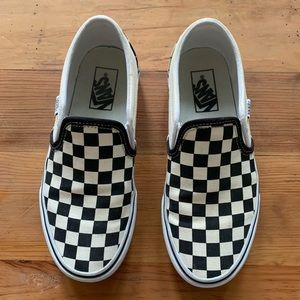 Lightly used slip-on checkered vans